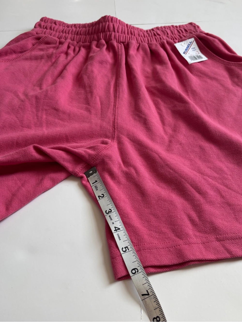 Russell Athletic Women's Fuchsia Elastic Waist Athletic Shorts - Picture 6 of 7